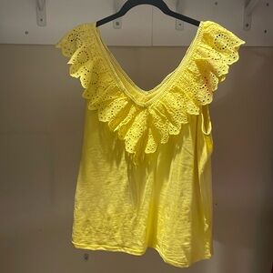 NWT Resort Yellow Plaza Top